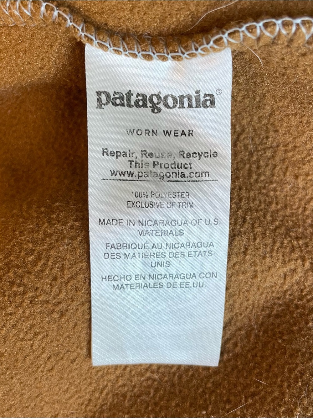 Patagonia Two-Tone Snap Fleece Pullover - Light Blue & Brown - Picture 4 of 4